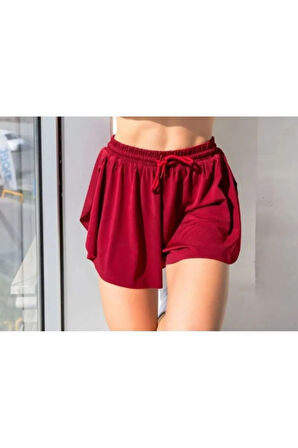 Bol Kesim Beli Latikli İçi Taytlı Spor Kadın Şort Etek.Tenis Etek