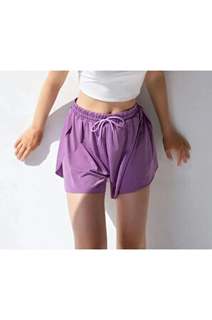 Bol Kesim Beli Latikli İçi Taytlı Spor Kadın Şort Etek.Tenis Etek