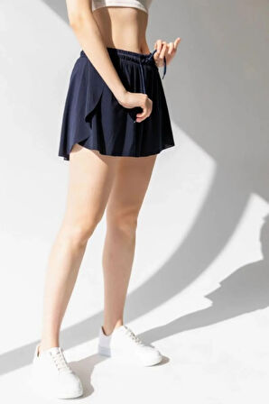 Bol Kesim Beli Latikli İçi Taytlı Spor Kadın Şort Etek.Tenis Etek