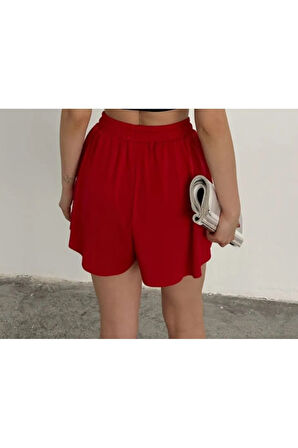 Bol Kesim Beli Latikli İçi Taytlı Spor Kadın Şort Etek.Tenis Etek