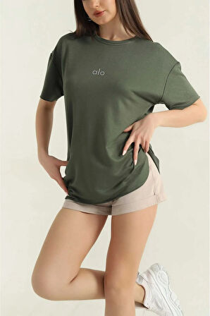 Oversize Kısa Kollu Kadın T-Shirt-Al@