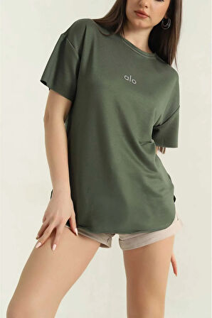 Oversize Kısa Kollu Kadın T-Shirt-Al@