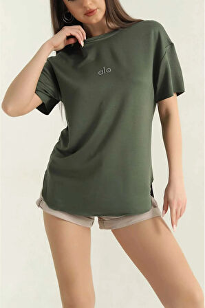 Oversize Kısa Kollu Kadın T-Shirt-Al@