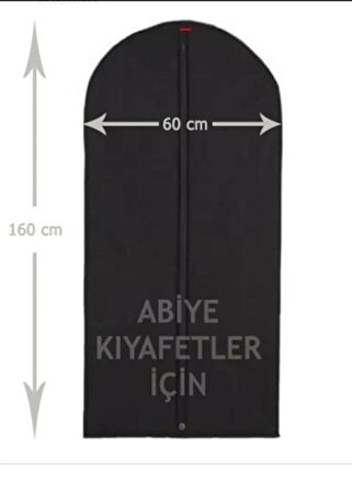 10 Adet Abiye Elbise Kılıf Gamboç 60x160 Siyah Tela Nonvoven Uzun Boy SU GEÇİRMEZ