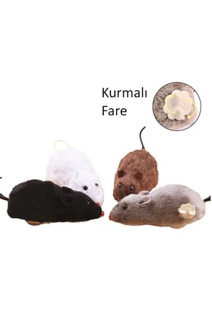 5 Adet Kurmalı Fare Kedi Oyuncağı – Eğitim Oyuncağı, Hareketli Wind-Up Mouse, Refleks Ve Zihin Uyarımı, 12X7 CM, Siyah Beyaz Gri Kahverengi