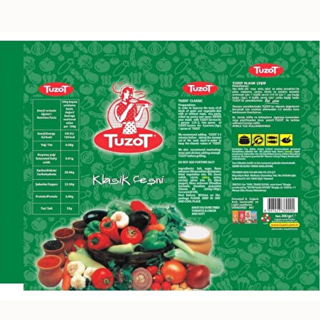 TUZOT KLASİK MAKEDONYA ÜRETİMİ SEBZELİÇEŞNİ 200 G