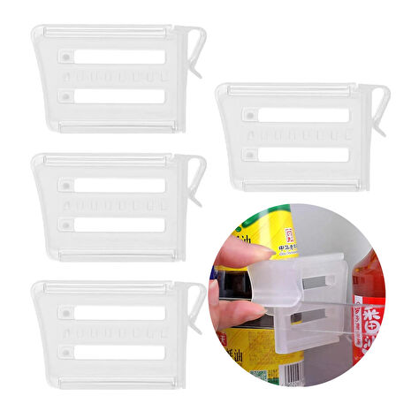Microcase Sert Plastik Buzdolabı Bölüm Düzenleyici Ayracı Buzdolabı Organizatörü - ŞEFFAF AL5273 4 Adet