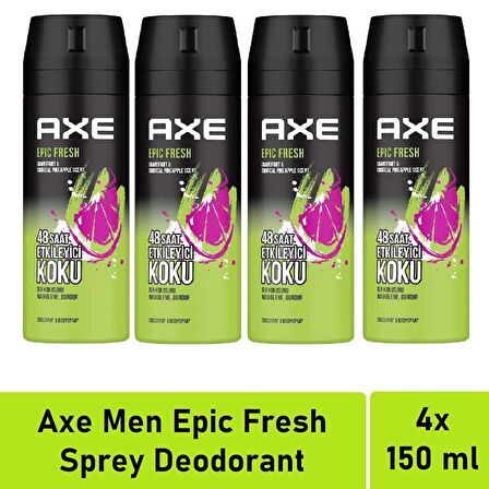 Axe Men Deodorant Epic Fresh 150 ML - 4'lü Avantaj Paketi