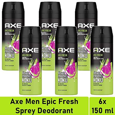 Axe Men Deodorant Epic Fresh 150 ML - 6'lı Avantaj Paketi