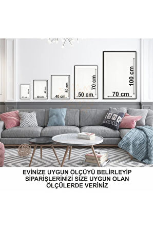 Metal Çerçeveli Gerçek Camlı Tablo AbangA 3 Lü Set