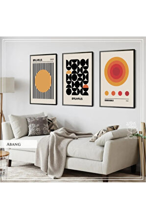 Metal Çerçeveli Gerçek Camlı Tablo AbangB 3 Lü Set
