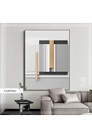 Metal Çerçeveli Gerçek Camlı Tablo CarvingB Tekli Set