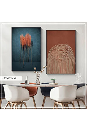 Metal Çerçeveli Gerçek Camlı Tablo CozyNap 2 liSet
