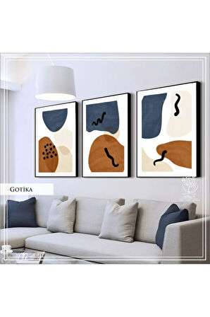 Metal Çerçeveli Gerçek Camlı Tablo GotikaB 3 Lü Set