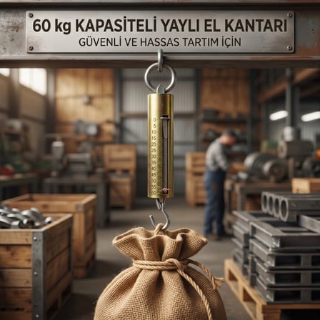 Özel Üretim Dayanıklı Çelik Büyük Yaylı Demir El Kantarı 60 Kg Kapasiteli Mekanik El Terazisi