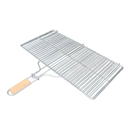 Özel Üretim Piknik Bahçe Barbekü Pratik Geniş Büyük Boy Mangal Izgarası - 50x30 cm - Ahşap Saplı