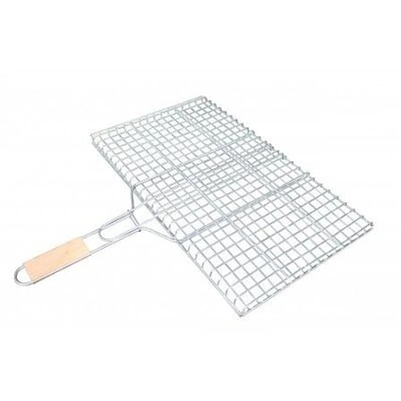 Özel Üretim Piknik Bahçe Barbekü Kamp Katlanabilir Orta Boy Mangal Izgarası - 40x30 cm - Ahşap Saplı