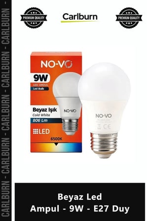 Özel Üretim 6500K Soğuk Beyaz İşık Tasarruflu Dayanıklı Parlak Beyaz Led Ampul 9W E27 Duy