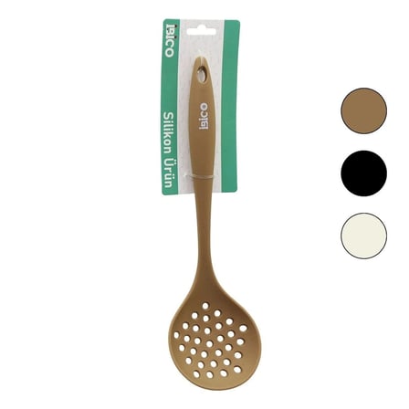 Özel Üretim Mutfak Süzgeç Pratik Ergonomik Silikon Kevgir - 28.5 cm Boyut - Renkli Silikon Saplı
