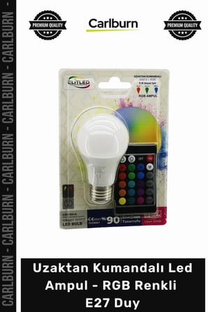 Özel Üretim Tasarruflu Ekonomik Dekoratif 9W Uzaktan Kumandalı Led Ampul RGB Renkli E27 Duy