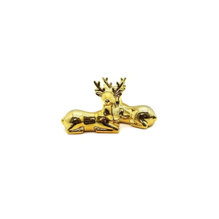 Özel Üretim Dekoratif Gold Modern Şık Küçük Boy Geyik Tasarımlı Biblo - Seramik - Parlak Altın - Süs