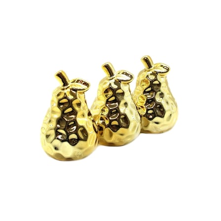 Özel Üretim Lüks Dekoratif Gold Modern Orta Boy Armut Tasarımlı Biblo Seramik Parlak Altın Süs