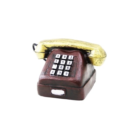 Özel Üretim Nostaljik Ofis Obje Ankesörlü Telefon Tasarımlı Vintage Dekoratif Biblo Reçine Malzeme