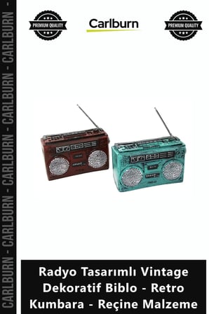 Özel Üretim Nostaljik Ofis Radyo Tasarımlı Vintage Dekoratif Biblo Retro Kumbara Reçine Malzeme