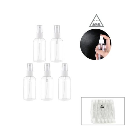 Özel Üretim Seyahat Pratik Kozmetik Çanta Boyu Boş Sprey Şişesi - Plastik - 50 ml - Şeffaf