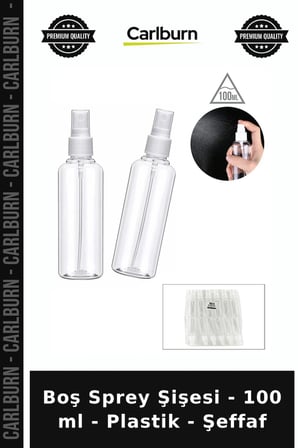 Özel Üretim Seyahat Pratik Kişisel Bakım Çanta Boyu Boş Sprey Şişesi - 100 ml - Plastik - Şeffaf