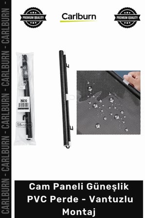 Özel Üretim Isı Yalıtımlı Makaralı Stor Ofis Araç Cam Paneli Güneşlik PVC Perde Vantuzlu Montaj