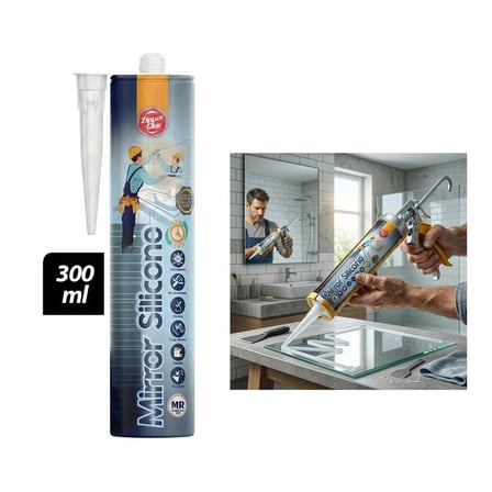 Özel Üretim Montaj Hassas Yüzey Dolgu Yalıtım Şeffaf Silikon - 300 ml - Ayna Cam Yapıştırıcı