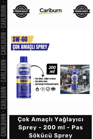 Özel Üretim SW60 Endüstriyel Çok Amaçlı Yağlayıcı Sprey 200 ml Pas Sökücü Profesyonel Sprey