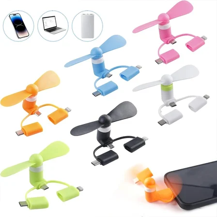 Özel Üretim Portatif Küçük Mini Telefon Fanı Lightning TypeC Micro USB Girişli Sessiz
