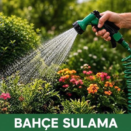 Özel Üretim Bahçe Sulama Esnek Dayanıklı Otomatik 15 Metre Su Hortumu Spiral Fonksiyonel Hafif