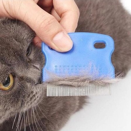 #Petshop Profesyonel Ergonomik Kaymaz Saplı Metal Dişli Hassas Kedi Köpek İçin Bit Pire Tarağı