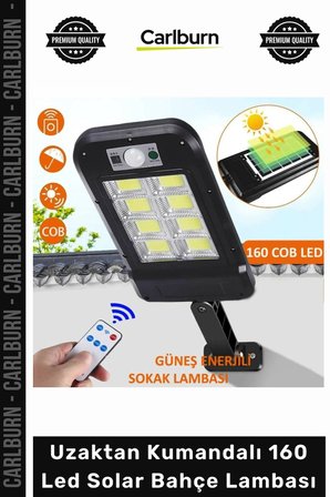 #Solar Güneş Enerjili Su Geçirmez Sensörlü Bahçe Uzaktan Kumandalı 160 Led Solar Bahçe Lambası
