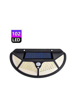 #Solar Su Geçirmez Dış Mekan Güneş Enerjili Fonksiyonel Sensörlü 102 Ledli Solar Bahçe Lambası