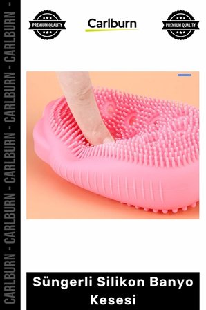 Özel Üretim Çift Taraflı Vücut Peeling Masaj Fırçası Yumuşak Lifli Süngerli Silikon Banyo Kesesi