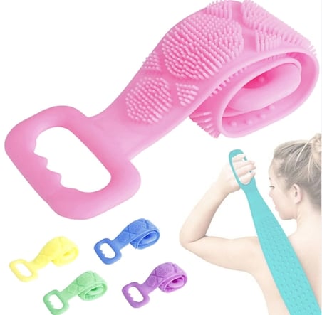 #BanyoKesesi Silikon Esnek Sağlıklı Masaj Etkili Kir Temizleyici Banyo Sırt Kesesi Çift Taraflı 70 cm
