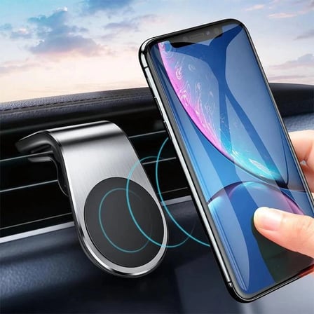 Manyetik Slim L Tipi Sarsılmaz Montaj Araba Klimasına Takılan Mandallı Mıknatıslı Telefon Tutucu