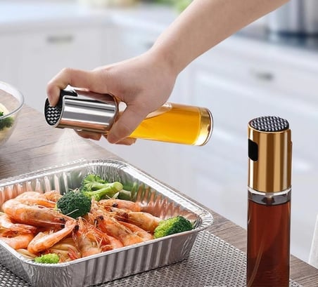 Mutfak Zeytinyağı Sirke Sos Yağdanlık Sprey Başlıklı Şeffaf 100 ml Çok Amaçlı Spreyli Cam Şişe