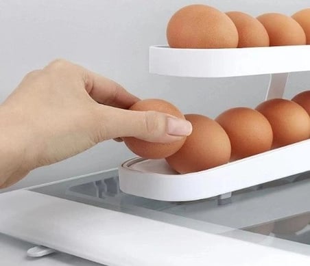 Özel Üretim Buzdolabı İçi Beyaz Plastik Düzenleyici Mutfak Raf Tipi Şık Yeni Nesil Yumurta Standı