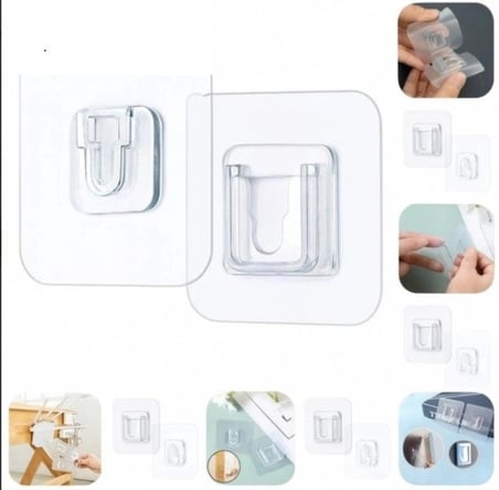 Özel Üretim Askı Şeffaf Düzenleyici Geçmeli Klips Eşya Sabitleme Askısı 6lı Set