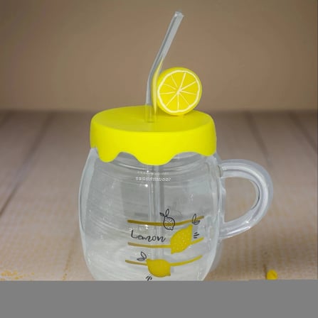 Limon Tasarımlı Kupa Bardak Silikon Kapaklı Soğuk Tutan Ofis Bardağı