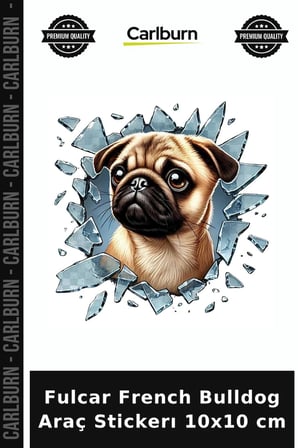 Özel Üretim Araba Sticker 3D Köpek Figürlü Kelebek Cam Etiketi Fulcar French Bulldog Araç Stickerı