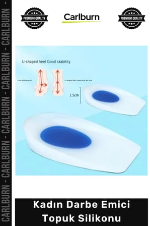 Özel Üretim Yumuşak Konfor Pedi Mavi Destekli Ergonomik Yastıklama Kadın Darbe Emici Topuk Silikonu