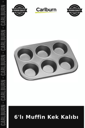 6'lı Muffin Kek Kalıbı Ev Yapımı Fırın Tepsisi Mutfak Yardımcısı