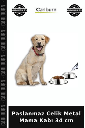 Özel Üretim Evcil Hayvan Köpek Maması Kedi Besleme Ekipman Paslanmaz Çelik Metal Mama Kabı 34 cm.