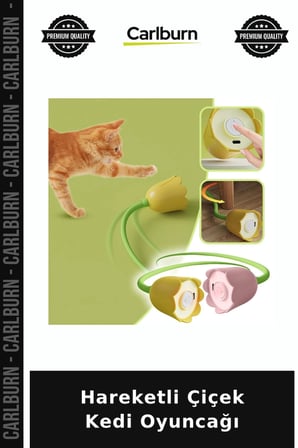 Hareketli Çiçek Kedi Oyuncağı Evcil Hayvan Malzemesi Oyun Ürünü Eğlenceli Ürünler